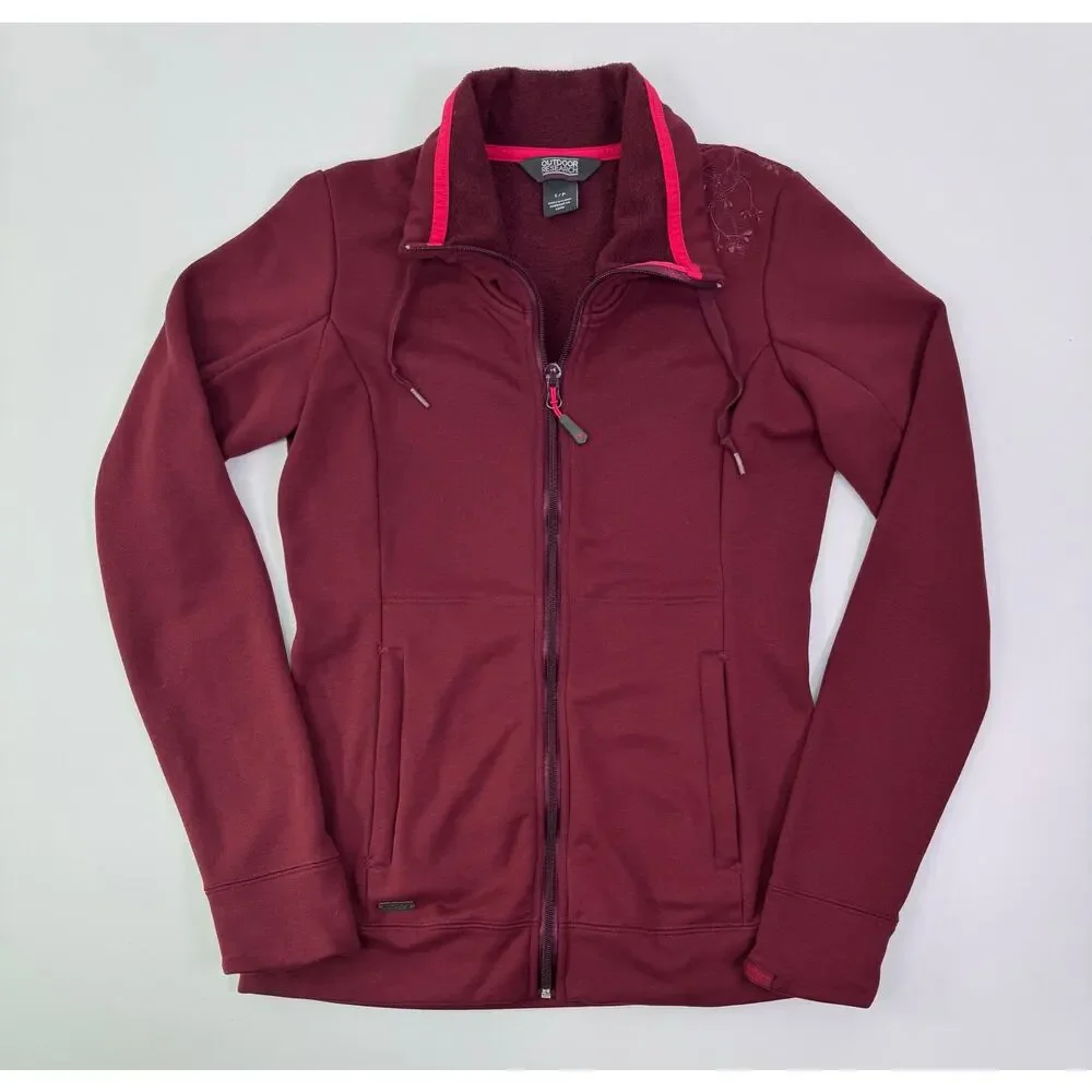 Outdoor Research Burgundy Full Zip Fleece Jacket Size Small Petite - Picture 5 of 12